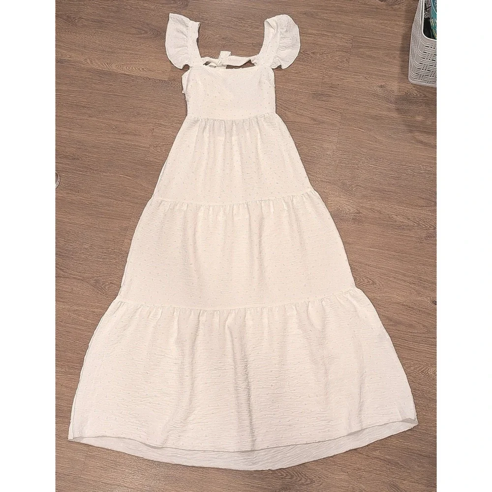 Dreamy Cottagecore Swiss Dot Maxi Dress - Picture 3 of 11